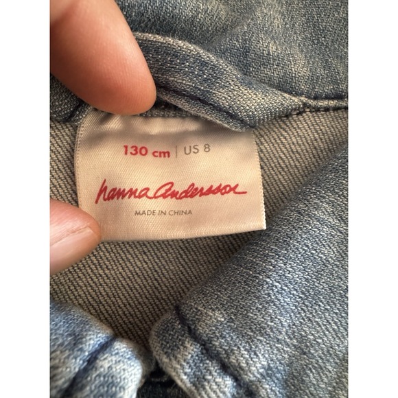 Hanna Andersson Girls Embroidered Flowers Jeans Jacket - Size 8 - 130 cm - EUC - Picture 6 of 6